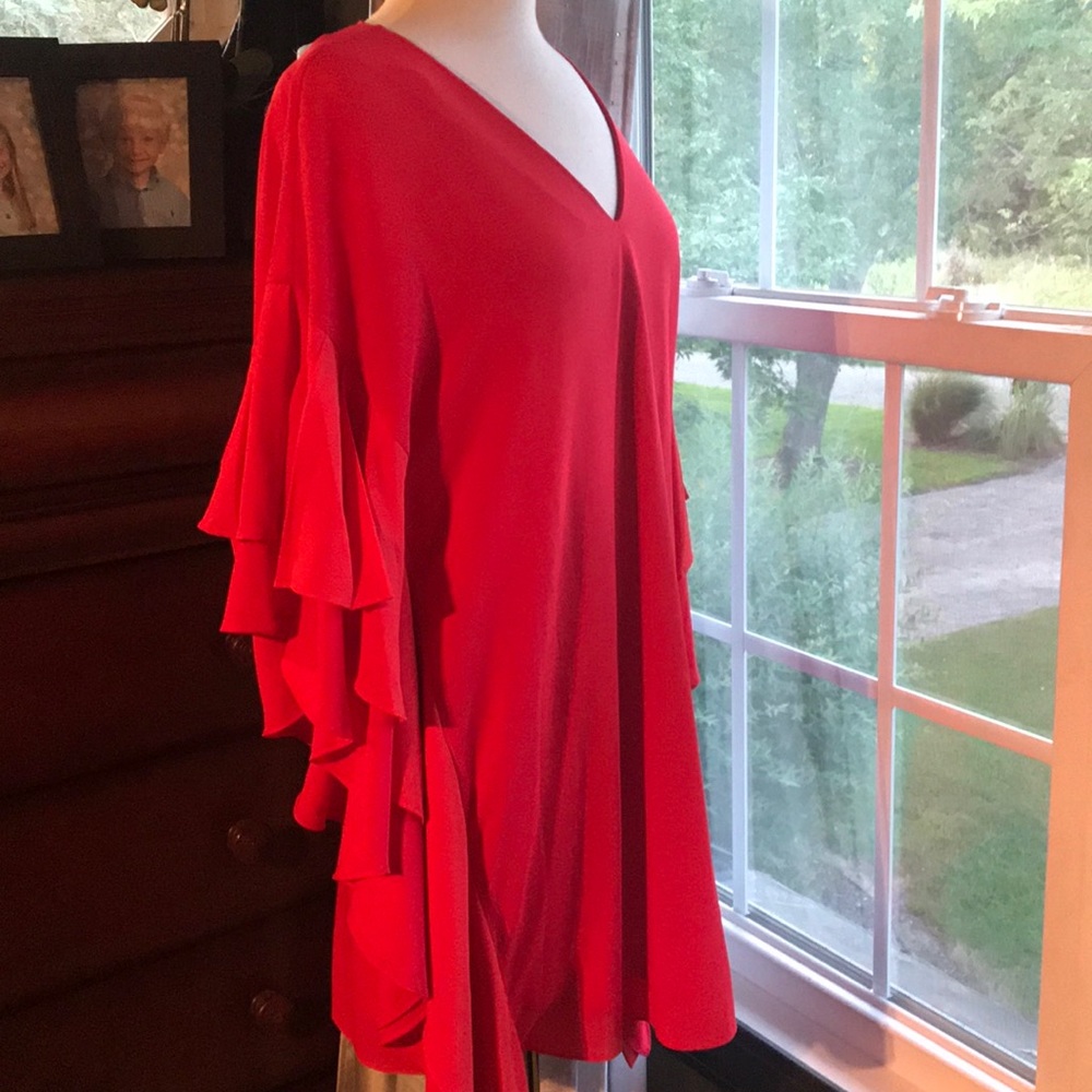 Belle Badgkey Mischka. Red worn one time